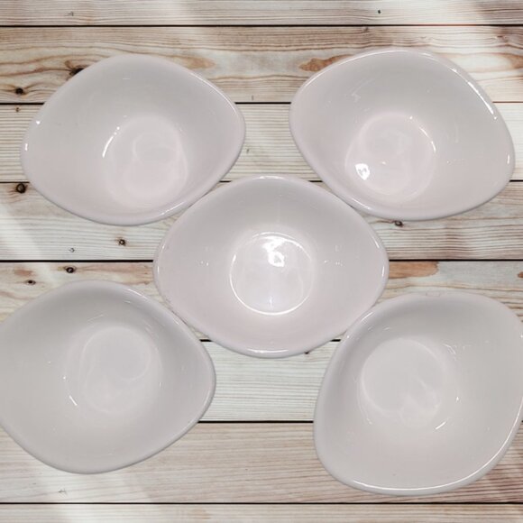 Set of 5 - White Ceramic Condiment Sauce Dish Dipping Bowls (Black Rock Grill) - Picture 2 of 5